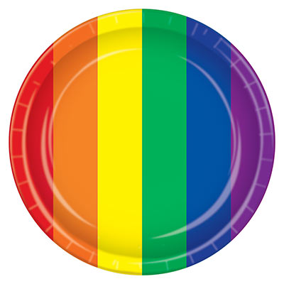 Rainbow Plates (Pack of 96) Rainbow Plates, rainbow, pride, new years eve, wholesale, inexpensive, bulk