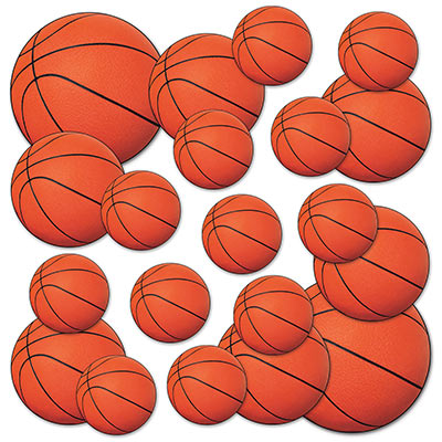 Basketball Cutouts (Pack of 240) Basketball Cutouts, basketball, decoration, wholesale, inexpensive, bulk