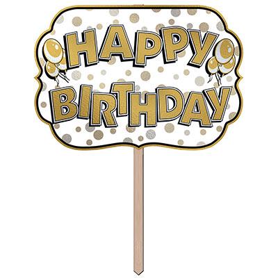 Foil Happy Birthday Yard Sign (Pack of 6) Foil Happy Birthday Yard Sign, happy birthday, yard sign, decoration, wholesale, inexpensive, bulk