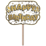 Foil Happy Birthday Yard Sign (Pack of 6) Foil Happy Birthday Yard Sign, happy birthday, yard sign, decoration, wholesale, inexpensive, bulk