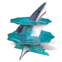 Shark Cupcake Stand (Pack of 12) Shark Cupcake Stand, shark, cupcake, stand, decoration, under the sea, wholesale, inexpensive, bulk, birthday