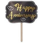 Foil Happy Anniversary Yard Sign (Pack of 6) Foil Happy Anniversary Yard Sign, anniversary, yard sign, decoraiton, wholesale, inexpensive, bulk