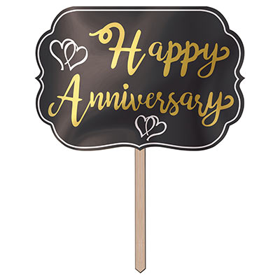 Foil Happy Anniversary Yard Sign (Pack of 6) Foil Happy Anniversary Yard Sign, anniversary, yard sign, decoraiton, wholesale, inexpensive, bulk