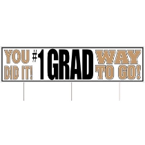 Plastic Jumbo Grad Yard Sign (Pack of 6) Plastic Jumbo Grad Yard Sign, graduation, yard sign, decoration, wholesale, inexpensive, bulk