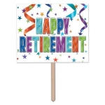Happy Retirement Yard Sign (Pack of 6) Happy Retirement Yard Sign, retirement, happy retirement, yard sign, decoration, wholesale, inexpensive, bulk