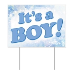 Plastic It's A Boy! Yard Sign (Pack of 6) Plastic It's A Boy! Yard Sign, it's a boy, yard sign, decoration, baby shower, wholesale, inexpensive, bulk