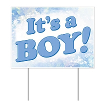 Plastic It's A Boy! Yard Sign (Pack of 6) Plastic It's A Boy! Yard Sign, it's a boy, yard sign, decoration, baby shower, wholesale, inexpensive, bulk