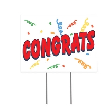 Plastic Congrats Yard Sign (Pack of 6) Plastic Congrats Yard Sign, congrats, yard sign, decoration, retirement, wholesale, inexpensive, bulk