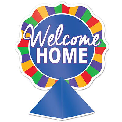 3-D Foil Welcome Home Centerpiece (Pack of 12) 3-D Foil Welcome Home Centerpiece, 3-D, welcome home, centerpiece, decoration, wholesale, inexpensive, bulk