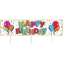 Plastic Jumbo Happy Birthday Yard Sign (Pack of 6) Plastic Jumbo Happy Birthday Yard Sign Set, happy birthday, birthday, yard sign, decoration, wholesale, inexpensive, bulk