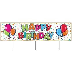 Plastic Jumbo Happy Birthday Yard Sign (Pack of 6) Plastic Jumbo Happy Birthday Yard Sign Set, happy birthday, birthday, yard sign, decoration, wholesale, inexpensive, bulk