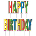 Plastic Jumbo Happy Birthday Yard Sign Set (Pack of 4) Plastic Jumbo Happy Birthday Yard Sign Set, happy birthday, birthday, yard sign, decoration, wholesale, inexpensive, bulk