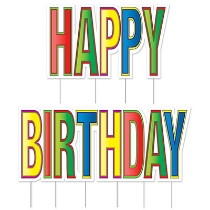 Plastic Jumbo Happy Birthday Yard Sign Set (Pack of 4) Plastic Jumbo Happy Birthday Yard Sign Set, happy birthday, birthday, yard sign, decoration, wholesale, inexpensive, bulk