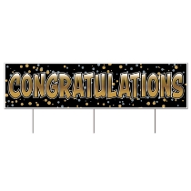 Plastic Jumbo Congratulations Yard Sign (Pack of 6) Plastic Jumbo Congratulations Yard Sign, congratulations, yard sign, decoration, wholesale, inexpensive, bulk