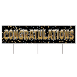 Plastic Jumbo Congratulations Yard Sign (Pack of 6) Plastic Jumbo Congratulations Yard Sign, congratulations, yard sign, decoration, wholesale, inexpensive, bulk