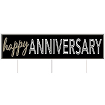 Plastic Jumbo Happy Anniversary Yard Sign (Pack of 6) Plastic Jumbo Happy Anniversary Yard Sign, anniversary, happy anniversary, yard sign, decoration, wholesale, inexpensive, bulk