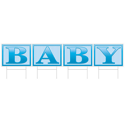 Plastic Baby Yard Sign (Pack of 6) Plastic Baby Yard Sign, baby, yard sign, decoration, baby shower, its a boy, boy, wholesale, inexpensive, bulk