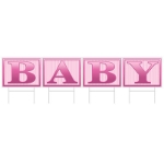 Plastic Baby Yard Sign (Pack of 6) Plastic Baby Yard Sign, baby, yard sign, decoration, baby shower, it's a girl, girl, wholesale, inexpensive, bulk