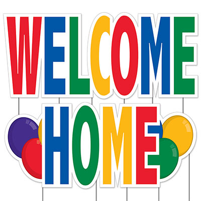 Plastic Jumbo Welcome Home Yard Sign Set (Pack of 4) Plastic Jumbo Welcome Home Yard Sign Set, Welcome Home, yard sign, decoration, wholesale, inexpensive, bulk