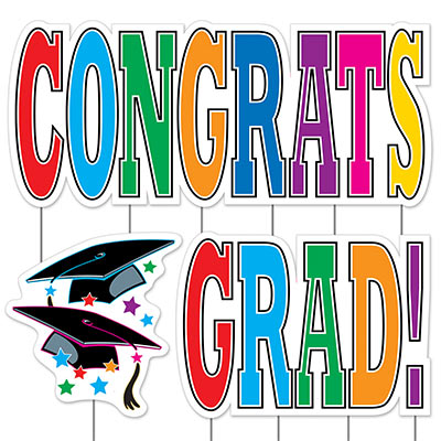 Plastic Jumbo Congrats Grad! Yard Sign Set (Pack of 4) Plastic Jumbo Congrats Grad! Yard Sign Set, congrats grad, yard sign, decoration, graduation, wholesale, inexpensive, bulk
