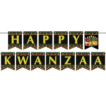 Happy Kwanzaa Streamer (Pack of 12) Happy Kwanzaa Streamer, Kwanzaa, streamer, decoration, wholesale, inexpensive, bulk