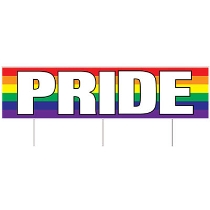 Plastic Jumbo Pride Yard Sign (Pack of 6) Plastic Jumbo Pride Yard Sign, jumbo pride yard sign, pride, yard sign, decoration, wholesale, inexpensive, bulk