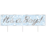 Plastic Jumbo It's A Boy! Yard Sign (Pack of 6) Plastic Jumbo It's A Boy! Yard Sign, it's a boy, yard sign, baby shower, decoration, wholesale, inexpensive, bulk
