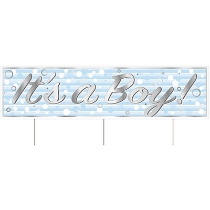 Plastic Jumbo It's A Boy! Yard Sign (Pack of 6) Plastic Jumbo It's A Boy! Yard Sign, it's a boy, yard sign, baby shower, decoration, wholesale, inexpensive, bulk