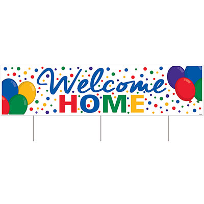 Plastic Jumbo Welcome Home Yard Sign (Pack of 6) Plastic Welcome Home Yard Sign, Welcome Home, yard sign, decoration, wholesale, inexpensive, bulk