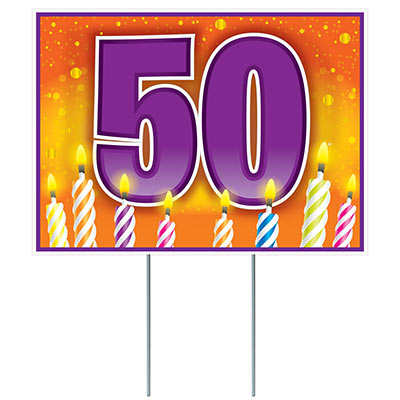 Plastic "50" Birthday Yard Sign (Pack of 6) Plastic "50" Birthday Yard Sign, birthday, yard sign, 50, wholesale, inexpensive, bulk