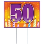 Plastic "50" Birthday Yard Sign (Pack of 6) Plastic "50" Birthday Yard Sign, birthday, yard sign, 50, wholesale, inexpensive, bulk