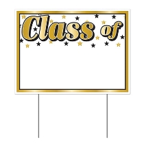 Plastic "Class Of" Yard Sign (Pack of 6) Plastic "Class Of" Yard Sign, graduation, class of, yard sign, decoration, wholesale, inexpensive, bulk