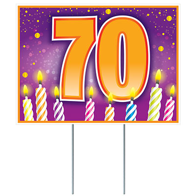Plastic "70" Birthday Yard Sign (Pack of 6) Plastic "70" Birthday Yard Sign, 70, birthday, decoration, wholesale, inexpensive, bulk, yard sign