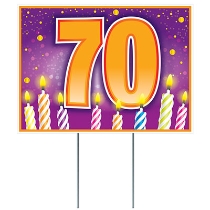 Plastic "70" Birthday Yard Sign (Pack of 6) Plastic "70" Birthday Yard Sign, 70, birthday, decoration, wholesale, inexpensive, bulk, yard sign