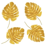 Fabric Gold Palm Leaves (Pack of 24) Fabric Gold Palm Leaves, palm leaves, leaf, decoration, medieval, wholesale, inexpensive, bulk, luau