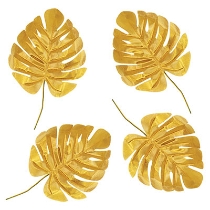 Fabric Gold Palm Leaves (Pack of 24) Fabric Gold Palm Leaves, palm leaves, leaf, decoration, medieval, wholesale, inexpensive, bulk, luau