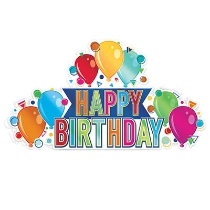 3-D Foil Happy Birthday Centerpiece (Pack of 12) 3-D Foil Happy Birthday Centerpiece, happy birthday, birthday, centerpiece, decoration, wholesale, inexpensive, bulk