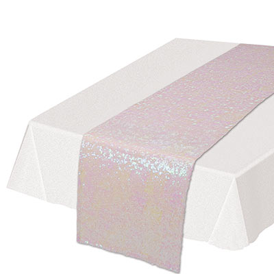 Opalescent Sequined Table Runner (Pack of 12) Sequined Table Runner, sequined, table runner, decoration, opalescent, new year's eve, baby shower, wedding, prom, wholesale, inexpensive, bulk