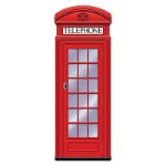 Card stock material Jointed Phone Box to replicate a red telephone booth.