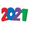 DISC-2021 Cutout (Pack of 12) 2021 Cutout, 2021, cutout, decoration, multi-color, new years eve, classroom, wholesale, inexpensive, bulk