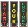 Racing Cutouts of signs telling your racers to "Start Your Engines" in red, yellow and green.