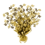 The 50 Gleam 'N Burst Centerpiece is made of wire and metallic material in gold that includes "50" icons.