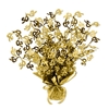 The 50 Gleam N Burst Centerpiece is made of wire and metallic material in gold that includes "50" icons.