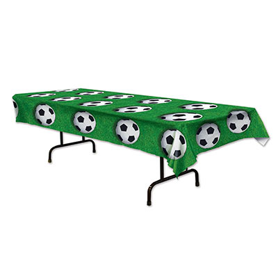Green with Soccer Balls Tablecover