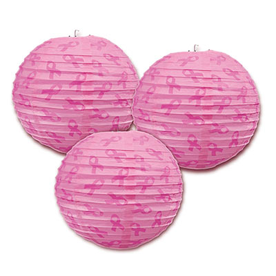 Pink Ribbon Paper Lanterns (Pack of 18) 