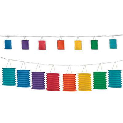 Bright Hanging Rainbow Lantern Garland 