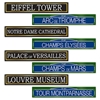 Black and Blue French Street Sign Cutouts with White Lettering