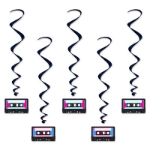 Cassette Tape Whirls (Pack of 30) Cassette Tape Whirls, cassette tape, whirls 80's, 90's, decoration, new year's eve, prom, decade, wholesale, inexpensive, bulk