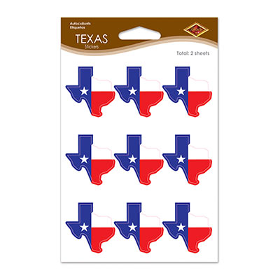 Red, White and Blue Texas State Shaped Stickers