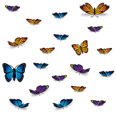 Assorted colors and sizes Butterfly Cutouts wall decorations 